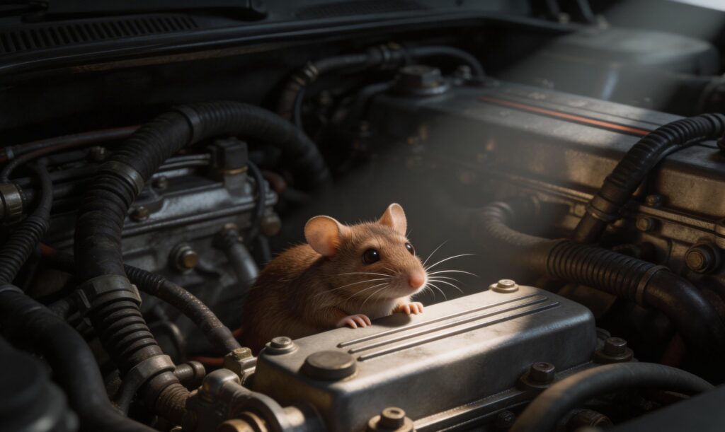 bagaimana cara mengusir tikus dari mesin mobil
