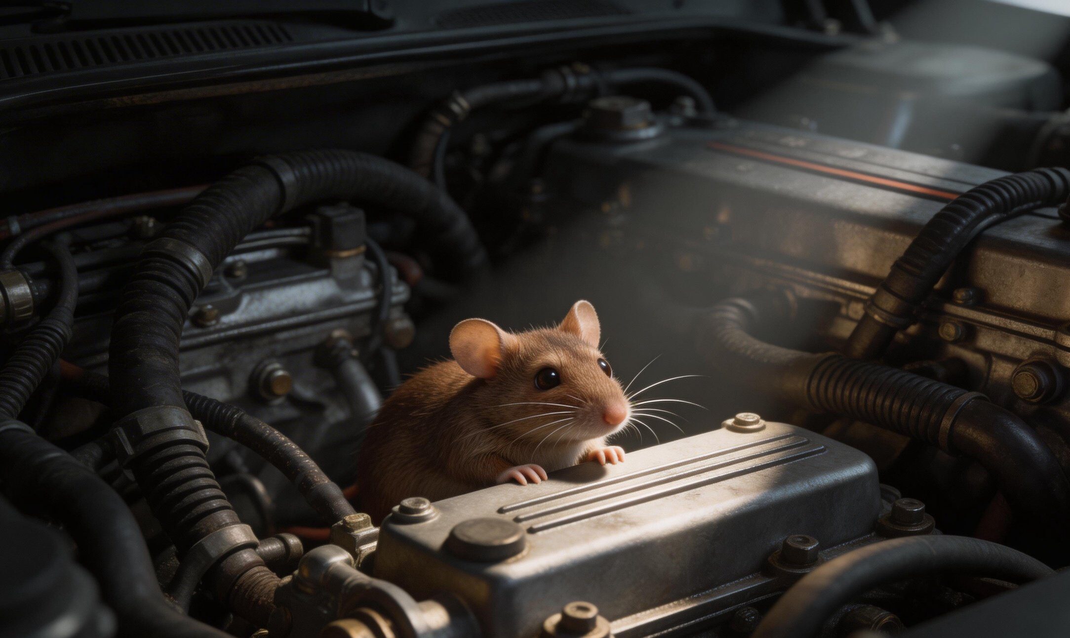 bagaimana cara mengusir tikus dari mesin mobil